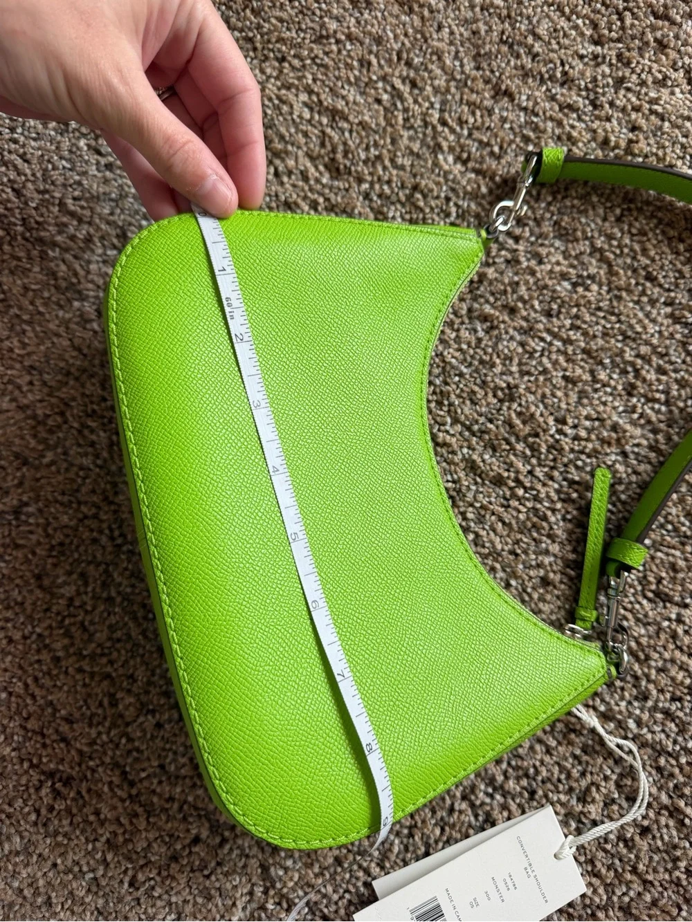 TORY BURCH Convertible Shoulder Bag in Monster Green Leather